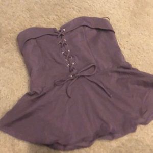 Express strapless peplum tie top size small